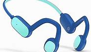 Kids Headphones, Bluetooth 5.2 Air Conduction Open Ear Headphones, 85dB Volume Limiting, Stereo Sound with Mic, IPX5 Waterproof, 10H Playtime, Perfect for School and Outdoor Activities-Blue