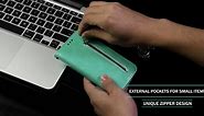 KUDEX iPhone 6S Plus Wallet Case for Women/Men, Premium Flip Leather Kickstand Magnetic Wallet Case w/Card Holder,Money Pocket&Wrist Strap Full Protective Zipper Purse Case for iPhone 6 Plus (Purple)