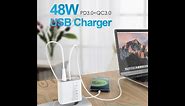 Mobile phone charger 2ports USB&PD fast charging adapter. high power fast charging for mobile phone