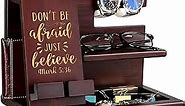Personalized Wood Phone Docking Station for Men with Best Bible Verse About Love, Strength, Faith - Six Styles - Best Idea for Him, Dad, Grandpa, Husband, Boyfriend, Son, Colleague, Boss, Yourself