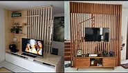 45 Newest Wood Work Wall Partition With TV Unit\Tv Stand Room Partition\Wall\Room Dividers Design