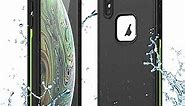 Gustave iPhone Xs Waterproof Case, iPhone X Waterproof Case Wireless Charging Support Waterproof Shockproof Full-Body Rugged Cover Case with Built-in Screen Protector for iPhone Xs/X 5.8 inch (Black)