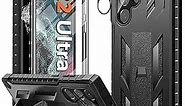 FNTCASE for Samsung Galaxy S22 Ultra Case: Built-in Screen Protector & Kickstand Full-Body Dual Layer Rugged Military Grade Shockproof Protection Heavy Duty Protective Phone Cover 5G-Black