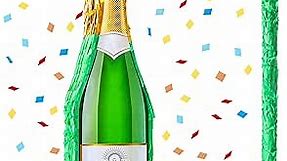 Sratte Champagne Bottle Pinata Green Champagne Pinata with Stick for Adults Party Decorations, Centerpiece, Photo Prop, Funny Anniversary, 21 Birthday Party Supplies
