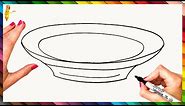 How To Draw A Plate Step By Step 🍽️ Plate Drawing Easy