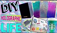 DIY Holographic iPhone Cases! | Holographic Starbucks Cup! | DIY Laptop Stickers | iPhone Charger!