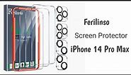 IPhone 14 Pro Max Ferilinso Tempered Glass Screen Protector with Camera Lens Protector