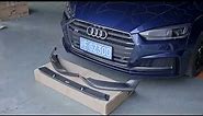Audi A5 / S5 B9 - Carbon fiber front lip spoiler, installation process and car appearance!
