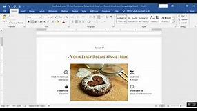 Free Professional Recipe Book Design in Microsoft Word