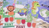 Blulu 6 Pcs Paint with Water Activity Books Set with 6 Pcs Paintbrush Water Painting Books for Toddlers Kids Painting Books Bulk Farm Ocean Safari Unicorn Astronaut Car Books for Kids Art Crafts