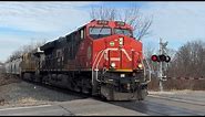 CN #’s 3133 (ET44AC) & 2758 (Ex-Citirail) (ES44AC) leads CN M383, South Rockwood, MI (12/14/23)