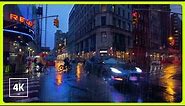 New York City 🗽🚕 HEAVY RAIN at NIGHT