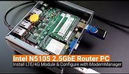 OpenWRT - Intel N5105 Router PC LTE/4G Module Install & Configuration (QMI Mode)