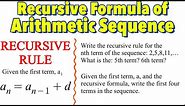 Recursive Formula of Arithmetic Sequence