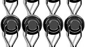 LOVIMAG 110LBS Magnetic Hooks Heavy Duty, Black Swivel Swing Magnet Hooks Strong Magnetic Hooks, Magnetic Hooks Cruise for Hanging, Grill, Refrigerator, Ceiling, Kitchen, Locker, Garage-8 Pack
