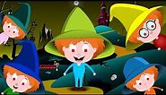 Five Little Witches | Halloween Nursery Rhymes for Children | Little Kids Tv
