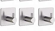 KLEVERISE Adhesive Hooks Heavy Duty Waterproof Stainless Steel Hook Stick on Wall Robe Towel Hooks for Hanging Bathroom Kitchen Home Wall Mount Hooks 8 Packs Sliver