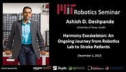 MIT Robotics - Ashish Deshpande - Harmony Exoskeleton