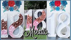 How to Make Balloon Mosaic | Dollar Tree Foam Board Number | 18th Birthday Ideas | Decoración fácil