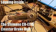 Looking inside the Shimano CB-E110 Coaster Brake hub.