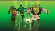 Shrek Dancing meme template (Mike, Alien,Kermit,Ninja turtle,Green lantern,Shrek)Meme template