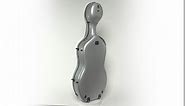 MI&VI CC-7002 Classic Carbon Fiber Composite Cello Case (Full Size) 4/4 with Wheels | Carry Straps | 11.5lb Lightweight | Tough Shell - MI&VI Music (Grey)