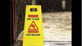 Caution Wet Floor Sign Bilingual Foldable Sturdy Warning Signs Double-Sided Safety Warning Signs (2-Pack Yellow)