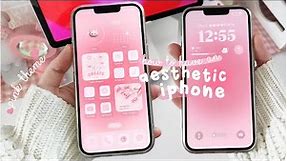 MAKE YOUR IPHONE AESTHETIC 🌷 pink aesthetic 💌 lock screen widgets | CUSTOMIZE MY IPHONE 13 WITH ME 🎀