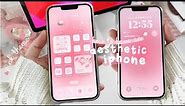 MAKE YOUR IPHONE AESTHETIC 🌷 pink aesthetic 💌 lock screen widgets | CUSTOMIZE MY IPHONE 13 WITH ME 🎀