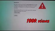 sony smart tv youtube security error solved