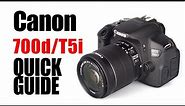 Canon EOS 700D / Rebel T5i Quick Guide to Auto Camera Settings Photography