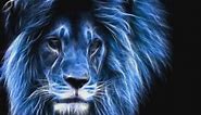 Blue Glowing Lion Animated - Animated backgrounds wallpaper for Pc & Mobiles 1080p