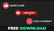 (FREE) YouTube Subscribe Button, Like Button, Comment Animation Template - Green Screen Free Video