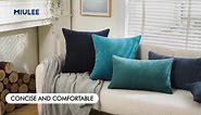 MIULEE Pack of 2 Navy Blue Decorative Pillow Covers 18x18 Inch Soft Chenille Couch Throw Pillows Farmhouse Cushion Covers for Spring Home Decor Sofa Bedroom Living Room