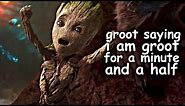 groot saying 'i am groot' for a minute and a half straight (bonus: groot being cute)