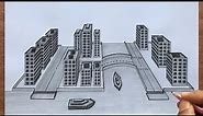 How to Draw a Future City in 1-Point Perspective