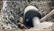 Blanking off a 4 inch clay sewer pipe