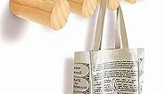 ILOT 4" Wood Wall Hooks - Coat Hooks Wall Mounted (6-Pack) | Heavy Duty Decorative Hooks for Hanging Backpacks, Hats, Keys, Umbrellas| Minimalist Towel Hooks for Bathrooms | Coat Hanger for Entryway