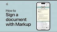 How to sign a document with Markup on your iPhone | Apple Support