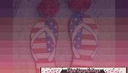 American Flag Independent Day Glitter Acrylic Wood Drop Earrings