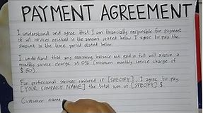Payment Agreement Template | How To Write Agreement for Two Parties| Writing Practices