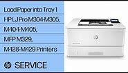 Load Paper into Tray 1 | HP LaserJet Pro M304-M305, M404-M405, MFP M329, M428-M429 Printers | HP