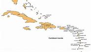 Caribbean Islands Map for PowerPoint, Capitals - Clip Art Maps