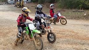 Kids riding Dirt bikes, drag racing, and big jumps at High Falls MX