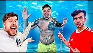 CAJA BAJO EL AGUA con 100 YOUTUBERS solo 1 PARA ESCAPAR !!