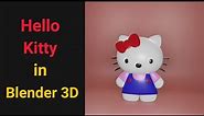 Hello Kitty Cartoon Character in Blender 3D