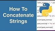 String Concatenation | Python Tutorial