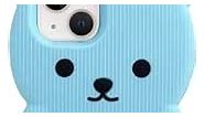 JIATAY Phone Cases for iPhone 11 Case for Women Girls, Kawaii Teddy Bear Phone Case 3D Cute Cartoon Silicone Case Apply to iPhone 11 (Bear Blue)