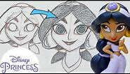 How to Draw Jasmine! | Disney Princess