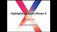 Highlights of Apple iPhone X